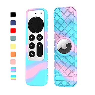 FUNDISINN Remote Case for Apple Siri Remote 20212022 2nd3rd Gen AntiLost AntiSlip Durable Silicon Shockproof Rubber Cover for Apple 4K HD TV Siri Remote 2nd3rd Gen AirTag ApplicableRainbow B