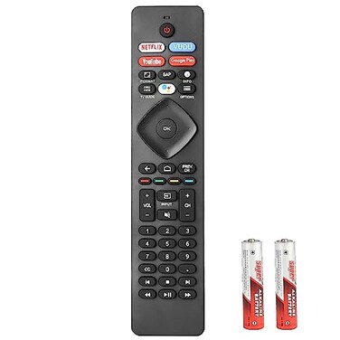 CTRLBETTER NH800UP RF402AV14 BT800 IR Remote Control Compatible with Philips Android 4K Ultra HD Smart LED TV Replacement Controller with Netflix Vudu YouTube with Batteries No Voice Function