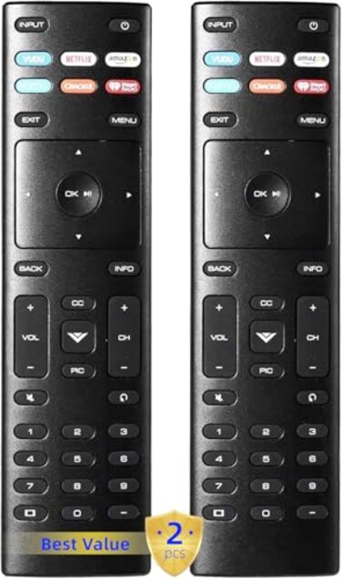 Uyibii 2 Packs XRT136 Universal Replacement Remote Control Compatible with All Vizio Smart TV Include DSeries MSeries PSeries VSeries