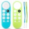 TOKERSE 2 Pack Glow Remote Cover for Chromecast with Google TV 4K HD 2020 2022 Voice Remote Control Silicone Case with Lanyard Glow in The Dark Blue Green
