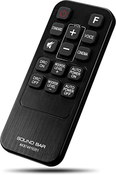 EJotoa AKB74815301 Replacement Remote Control for LG Soundbar S55A3D LAS454B S45A1D LAS453B SH3B SPH3BW SH3K SJ4Y SPH4BW LAS485B Sound Bar