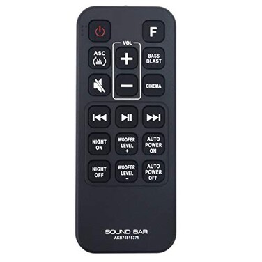 AIDITIYMI AKB74815371 Replace Remote Control fit for LG Sound Bar Speaker System SJ3 SJ4 SPJ4BW SK4D SL3D SPH4BW Soundbar SPJ4BW SPH4BW