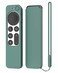 ARSUNOVO Protective Silicone Case Compatible with 2021 2022 Apple TV Siri 4K 2nd 3nd Generation Remote AntiSlipping Durable Full Protection Shock Absorption Washable Case Midnight Green