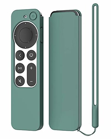 ARSUNOVO Protective Silicone Case Compatible with 2021 2022 Apple TV Siri 4K 2nd 3nd Generation Remote AntiSlipping Durable Full Protection Shock Absorption Washable Case Midnight Green