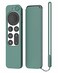 ARSUNOVO Protective Silicone Case Compatible with 2021 2022 Apple TV Siri 4K 2nd 3nd Generation Remote AntiSlipping Durable Full Protection Shock Absorption Washable Case Midnight Green