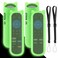 Bedycoon 2 Pack Green Glow Protective Case for TCL Roku TV RC280RC282 Remote Shock Proof Silicone Universal Controller Cover Cute Cat Ear Shape with Wrist Strap AntiLost