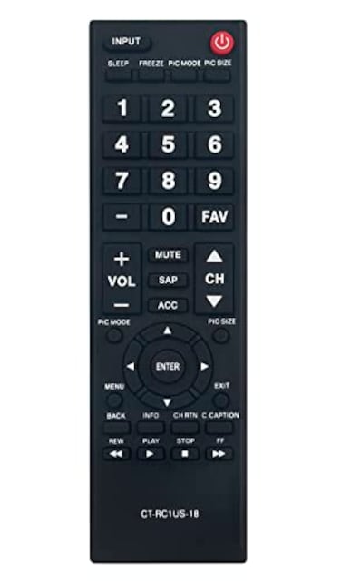VINABTY CTRC1US18 Replaced Remote fit for Toshiba TV 32L220U19 32L310U18 49L510U18 55L510U18
