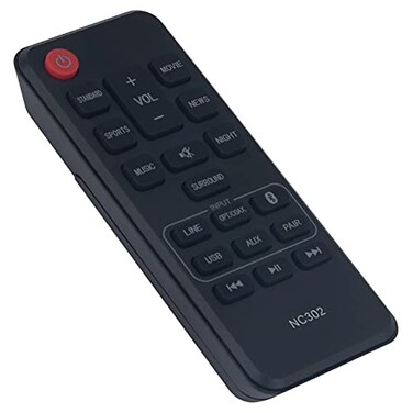 AIDITIYMI NC302 NC302UH RTNC302UH Replace Soundbar Remote Control fit for Sanyo Sound Bar Speaker Home Theater System FWSB426F FWSB426FA NC306 NC306UH sub for Magnavox Soundbar NC307 NC307UH MSB3610F7