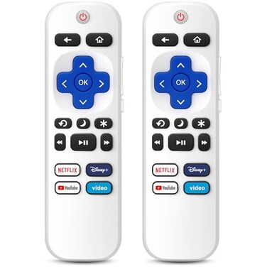 EWO'S Pack of 2 Remote Control Only for TCL Onn Hisense Sharp Philips Westinghouse Insignia Element TLC Roku Smart TV Ruko Ruku Roko Remotes Replacement