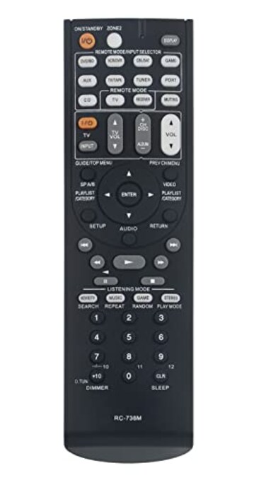 VINABTY RC738M Replaced Remote fit for Onkyo AV Receiver HTS7200 HTRC160 TXNR607 TXSR607 TXSR607B 24140739 29400095 RC739M DTR 201 DTR 301