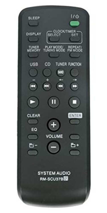 VINABTY RMSCU37B Replaced Remote fit for Sony Mini HIFI Component System LBTSH2000 SSSH2000 CMTBX3 CMTBX30R HCDCBX3 HCDBX30R LBTSH2000 RMSCU37 CMTFX205 CMTFX200 MHCEX700 MHCEX600 MHCEX99