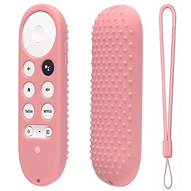 Hi Color Silicone Case for Chromecast with Google TV 2020 Voice Remote Protective Cover for 2020 Chromecast Voice Remote Pink