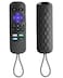 TOKERSE Remote Cover for Roku Silicone Case Compatible with TCL Roku TV Remote Express Premiere Streaming Stick Strap Lanyard Black
