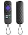 TOKERSE Remote Cover for Roku Silicone Case Compatible with TCL Roku TV Remote Express Premiere Streaming Stick Strap Lanyard Black