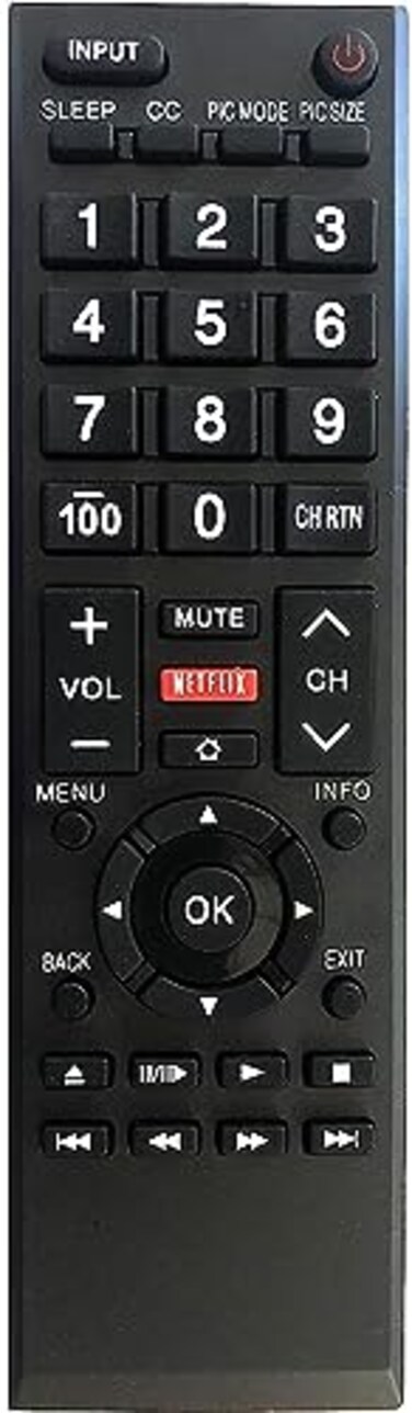 UBay Universal Remote Control for All Toshiba TVs LCD LED Smart and 4K TVs No Setup Needed