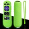 weishan Glow Green Remote Cover Replacement for Roku Voice Remote Official Controller RCA1R RCGZ1 Glowing in The Dark Silicone Case with Lanyard for Roku Players Audio and TV