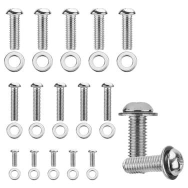 Gosknor 30pcs TV Mounting Screws Kit Universal TV Mounting Hardware Kit Steel M4 M6 M8 Wall Mount Screws Spacers Bolts Accessories for Monitor Bracket Fixing