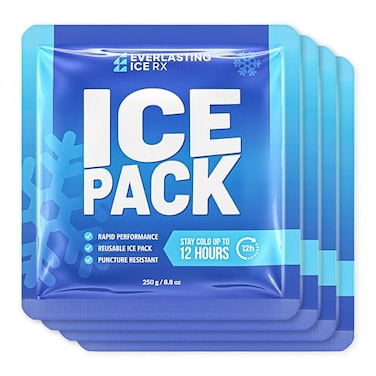 Everlasting Ice Rapid Performance Reusable Ice Packs for Lunch Boxes Lunch Bags or Coolers 4 Pack Cold for Up to 12 Hours Ice Packs for Cooler Long Lasting for Camping Outdoors Beach