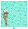 WEKAPO Beach Blanket Waterproof Sandproof Oversized Extra Large Beach Mat Sand Free Lightweight Compact Sand Free Mat with 6 Stakes 4 Corner Pockets Turquoise Shells 8 x 7 FT 14 Person