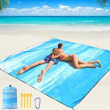 WIWIGO Beach Blanket Waterproof Sandproof Beach Mat 79 X 8310x9for 28 Adults Quick Drying Outdoor Picnic Mat Beach Accessories for Travel Camping Hiking