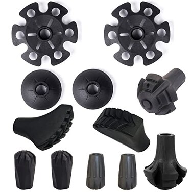 diooid Diooid General Accessories for Trekking Poles Replacement Rubber Tips Set Removable Trekking SnowMud for Hiking Poles Fits Most Standard Hiking Poles 12Pack