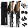 Foxelli Lightweight Trekking Poles Compact Walking Sticks with Quick Locks Ergonomic Cork Grip AllTerrain Accessories Adjustable Collapsible Poles for Travel Hiking