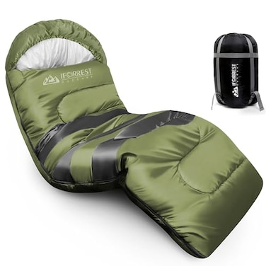 IFORREST ExtraWide Sleeping Bag for Adults and Teens Cold Weather All Seasons SinglePerson Camping Bed Doubles as a Blanket or Mat for Couples Big and Tall 40 ExtraWide Warm XXL Green