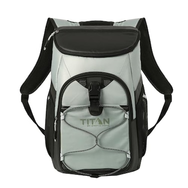 Titan by Arctic Zone Backpack Cooler Insulated Soft Sided Bag with Leak Proof Lining and Padded Straps for Lunch Picnic and Travel 24 Can Capacity Seagrass