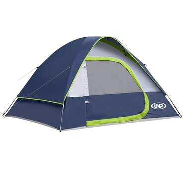 unp Camping Tent 4 Person Waterproof Windproof Tent with Rainfly Easy Set upPortable Dome Tents for Camping Dark Blue
