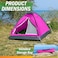 Wakeman 2 Person Camping Tent with Rain Fly and Carrying Bag Lightweight Outdoor Tent for Backpacking Hiking or Beach Use by Outdoors Pink