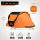 EchoSmile Instant Pop Up Camping Tent 2 Person Easy Setup Tent Water Resistant Dome Portable with Carry BagBlack Orange