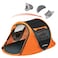 EchoSmile Instant Pop Up Camping Tent 2 Person Easy Setup Tent Water Resistant Dome Portable with Carry BagBlack Orange