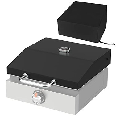 MixRBBQ BBQ Future Griddle Lid for Blackstone 17 Inch Adventure Ready 1832 1971 Before 2021 Hinged Hood with Thermometer Storage Cover Blackstone 17 Inch Top Lid Replacement for Tabletop Griddle