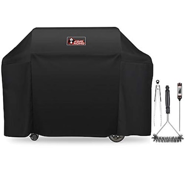 Kingkong 7131 Grill Cover for Weber Genesis II 4 Burner Grill including Brush Tongs and Thermometer