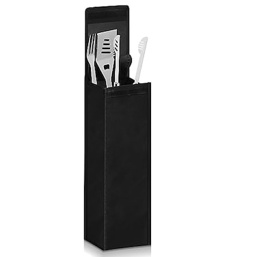 Amylove Grill Storage Bag BBQ Tool Storage Black Container for Utensils Waterproof Oxford Cloth Grill Tool Holder Foldable BBQ Utensil Holder with Handle for Camping Hiking1 Pcs