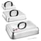 Leonyo Cheese Melting Dome Set of 3 Heavy Duty Rectangular Basting Cover with Adjustable Vent Stainless Steel Square Griddle Dome for Outdoor Flat Top Grill BBQ