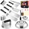 Ashihoti Official Griddle Accessories BBQ Grill Set 20pcs Stainless Steel Barbecue Tools Kit for Blackstone with Griddle Spatula Basting Cover Grill Mats Carry Bag for CampingFlat Top Camp Chef Utensi
