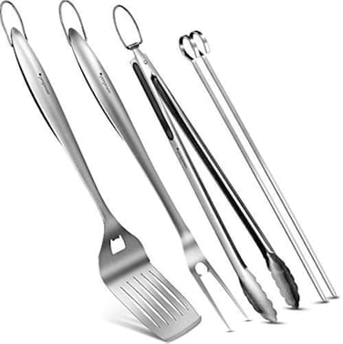 prepmen Heavy Duty Utensils 34 piece Set Spetula Fork Tong and skewers 5 piece
