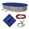 Blue Wave Gold 15Year 12 ft x 20 ft Oval Above Ground Pool Cover for Winter Durable WeatherResistant Polyethylene 4 ft Overlap Black Underside Reinforced Grommets Winch Cable Royal Blue
