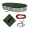 Blue Wave Silver 12Year 15 ft x 30 ft Oval Above Ground Pool Cover for Winter Durable WeatherResistant Polyethylene 4 ft Overlap Black Underside Reinforced Grommets Winch Cable Forest Green