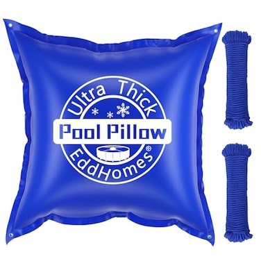 EddHomes 4x4ft Pool Pillow for Above Ground Pools 05mm Extra Thick Strong ColdResistant Poo l Pi llows for Closing Winter Pool Pillow for Winterizing to Last All Seasonwith 33ft Rope