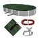 Blue Wave Silver 12Year 12 ft x 24 ft Oval Above Ground Pool Cover for Winter Durable WeatherResistant Polyethylene 4 ft Overlap Black Underside Reinforced Grommets Winch Cable Forest Green