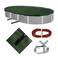 Blue Wave Silver 12Year 12 ft x 24 ft Oval Above Ground Pool Cover for Winter Durable WeatherResistant Polyethylene 4 ft Overlap Black Underside Reinforced Grommets Winch Cable Forest Green