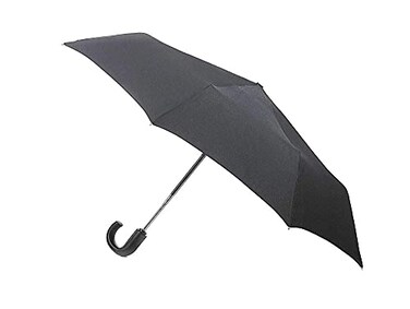 Dependable Industries Automatic Open Travel Folding Umbrella 3 Fold NonSlip Handle Black
