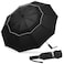 Fulynmen 42465462 Inch Large Golf Umbrellas for Rain Compact Travel Inverted Windproof Double Canopy 10 Ribs Automatic OpenClose Black 62 Inches
