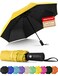 Seniny Windproof Travel Umbrella Automatic Umbrellas for Rain Portable Compact Umbrellas for Backpack Strong UV for Protection Folding Small Sun Umbrella for Car Walking Yellow