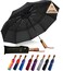 SIEPASA 495462 Inch Windproof Golf Umbrella Automatic OpenClose Real Wood Handle Large Folding Travel Umbrella for Wind Rain Sun ProtectionBlack49
