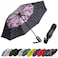 SIEPASA Compact Travel Umbrella Windproof Auto OpenClose Small Folding Umbrella for Rain Sun with UPF50 Lightweight Frame Waterproof Fits Backpack Purse SuitcasePink Cherry Bossom