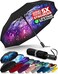 TUMELLA Strongest Windproof Travel Umbrella Compact Superior Beautiful Small Strong but Light Portable and Automatic Folding Rain Umbrella Durable Premium Grip Fits Car and Backpack