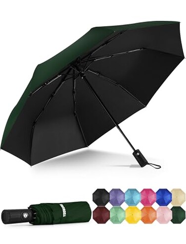Yoobure Windproof Travel Umbrella Automatic Umbrellas for Rain Compact Folding Umbrella with UV Protection Lightweight Portable Design for BackpackWalkingCar Sun Storm Ready